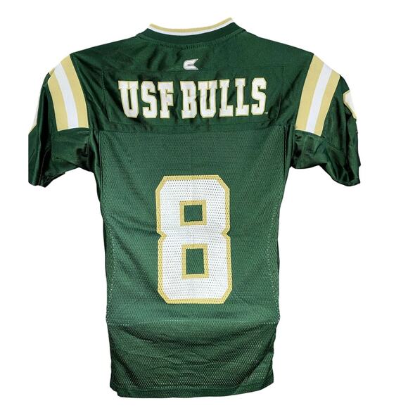 USF Bulls Football Jersey – #8 – Green & Gold – Colosseum Athletics Youth Medium - Picture 2 of 9